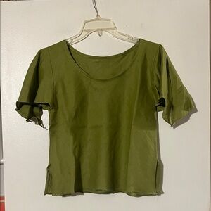 Mariam lime green linen top.